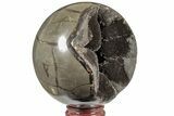 Polished Septarian Geode Sphere - Madagascar #185661-2
